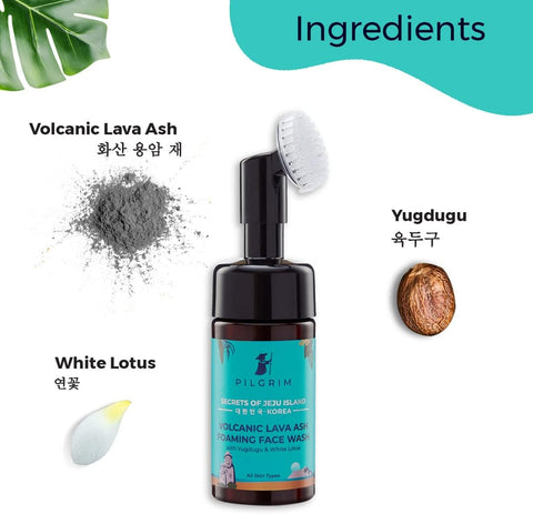 Pilgrim Korean Volcanic Lava Ash Foaming Face Wash 120 ml