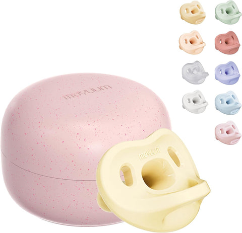 Moyuum All-Silicone Macaron Pacifier with Protective Stage 2 (3 to 6 months) Case Yellow