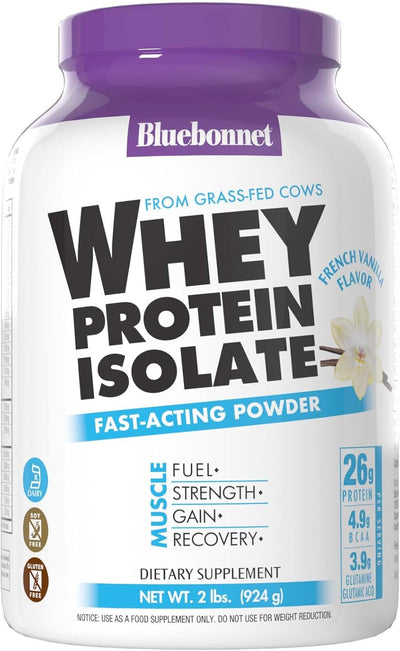 Bluebonnet Nutrition Whey Protein Isolate Vanilla Powder, 2 Lb 924G