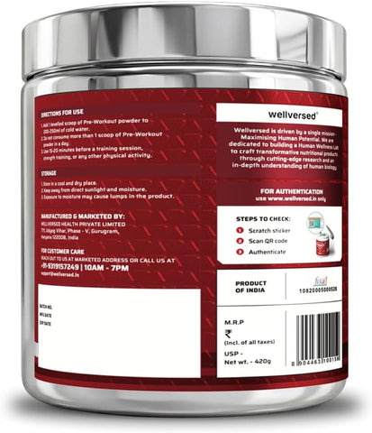 Wellcore Dynamite Pre-Workout - Citrulline Complex, Energy Boost - 420g – image 4