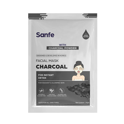 Sanfe Instant Detan Charcoal Facial Mask 1pc, 25gm