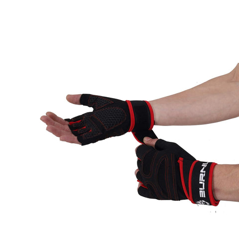 Burnlab Basic Gym Gloves with Wrist Support (Red L)