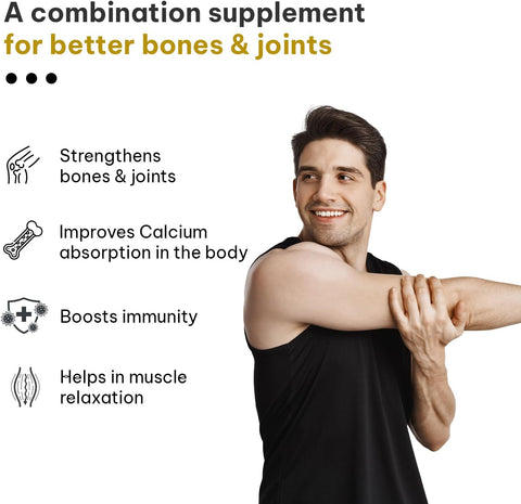 HK Vitals Calcium Magnesium & Zinc (90 Tablets) | With Vitamin D3, Calcium Supplement For Women And Men | For Bone Health & Joint Support