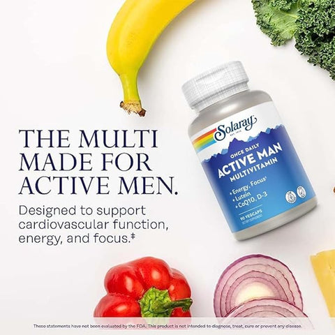 Solaray Once Daily Active Man Multivitamin V-Cap 90's