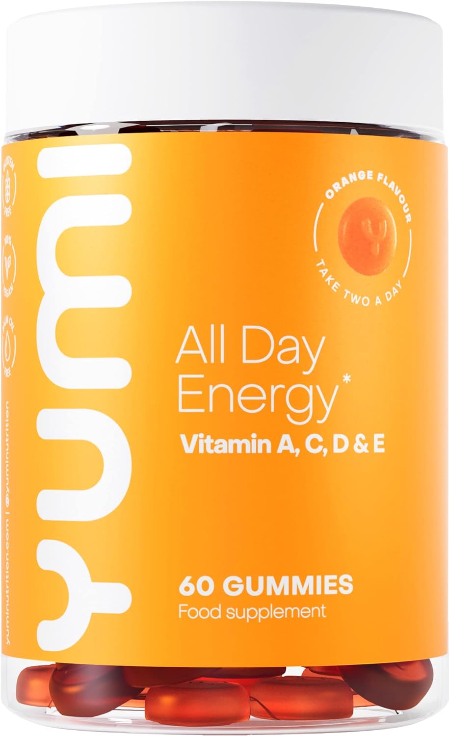 Yumi All Day Energy Multivitamin Orange Flavour Gummies 60