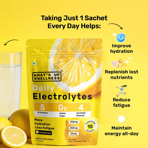What's Up Daily Electrolytes - Punchy Lime Flavour Sachets 15