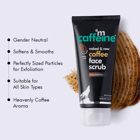 mCaffeine Exfoliating Coffee Body & Face Scrub with Coffee Body Scrub (55gm) & Espresso Face Scrub (75gm)