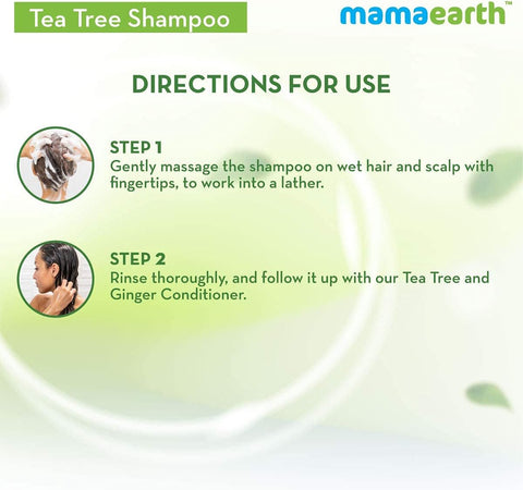 MAMAEARTH Tea Tree Shampoo For Dandruff Free Hair, 250 Ml