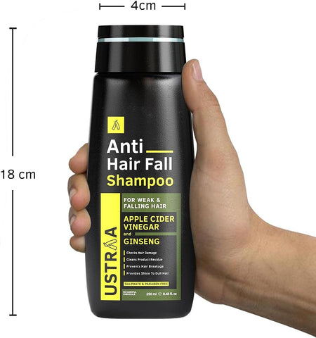 USTRAA Anti-Hair Fall Shampoo APPLE CIDER VINEGAR and GINSENG 250 ml