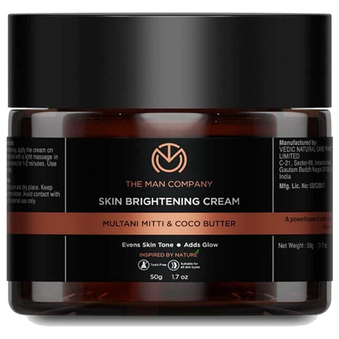 The Man Company Skin Whitening & Brightening Cream with Multani Mitti - 50gm