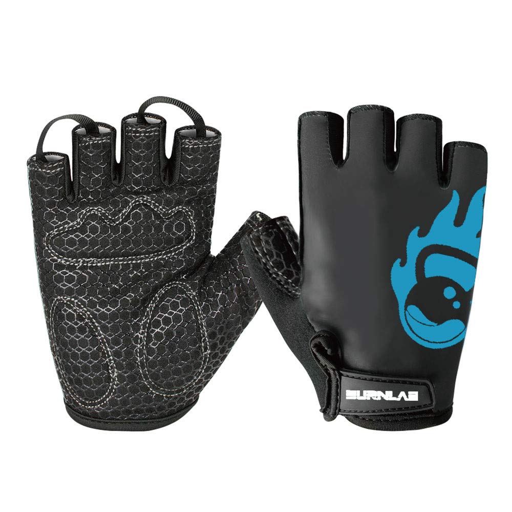 Burnlab Flex Gym Gloves (Blue and Black Medium)