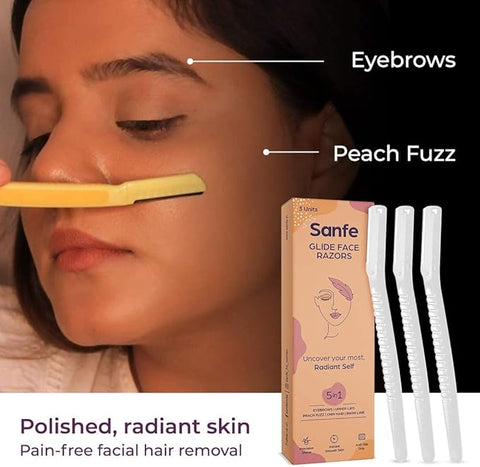 Sanfe Glide Face Razor for painfree facial hair removal (3 units)