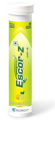 Glutone Escor-Z Effervescent Tablets (Lime & Lemon Flavour) 20