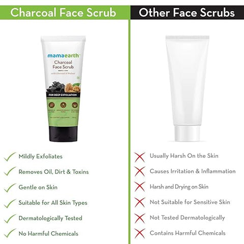 Mamaearth Charcoal Face Scrub, 100 ml