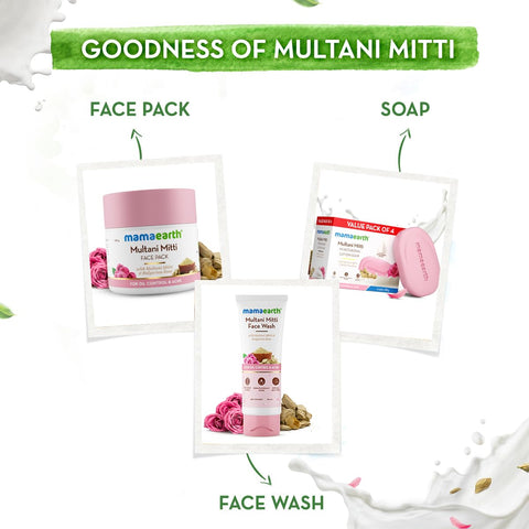 Mamaearth Multani Mitti Moisturizing Lotion Soap with Multani Mitti & Bulgarian Rose for Oil Control & Acne-125g|Benefits of Lotion in a Soap|Moisturizing Bathing Bar|Deeply Cleanses|76% TFM Grade 1