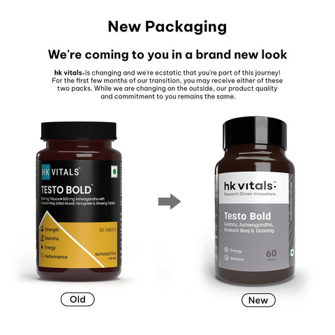 HK Vitals Testo Bold (60 Tablets) | Testosterone Booster For Men | For Energy, Stamina, & Strength