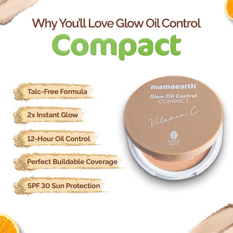 Mamaearth Glow Oil Control Comapct 04 Almond Glow 9g