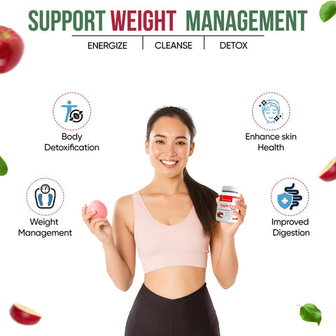 Herbal max Organics Apple Cider Vinegar, 30 Veg Capsules (800mg)