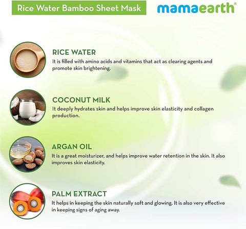 Mamaearth Rice Bamboo Sheet Mask 25 gms