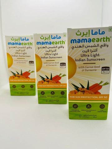 Mamaearth Ultra Light Indian Sunscreen 3 Pack 80 g