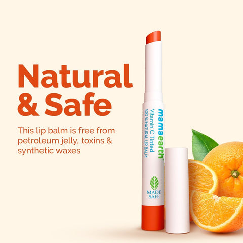 Mamaearth Vitamin C Tinted Lip Balm - 100% Natural, 2g Blister Pack