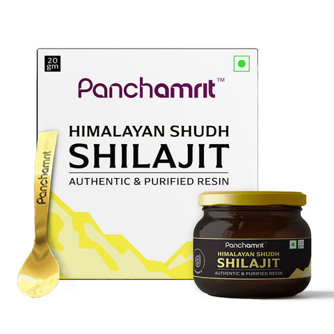 Panchamrit Himalayan Shudh Shilajit Resin 20g + AADAR Performance Oil Stamina Booster for Men (30 ml)