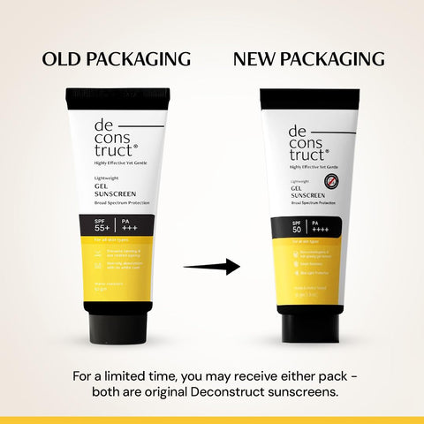 Deconstruct Gel Sunscreen - SPF 55+ and PA+++ | Water Resistant Sunscreen - 50gm