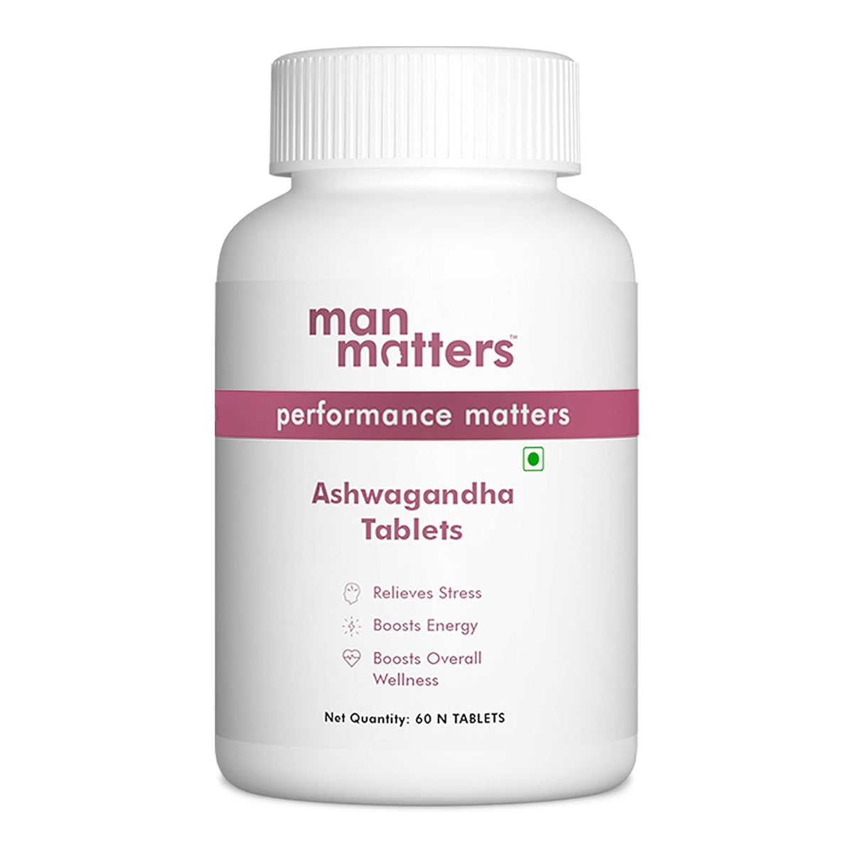 Man Matters Ashwagandha Tablets (500mg) | Pack of 60 | Improves Strength, Energy, & Overall Wellbeing | Rejuvenates Mind & Body