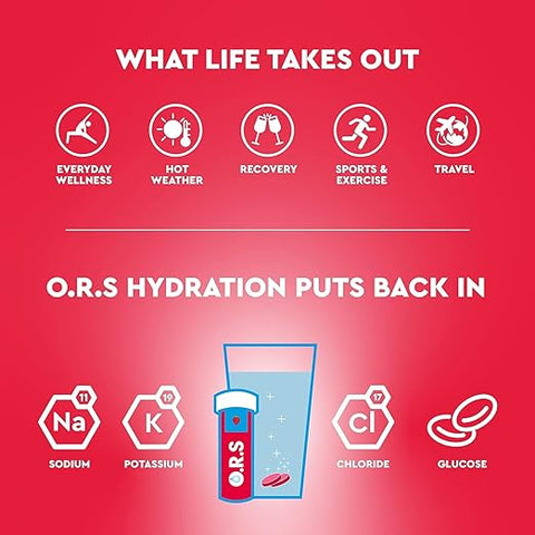 O.R.S Hydration Tablets with Electrolytes Natural Lemon Flavour 36 Tablets (Pack of 3 x12)