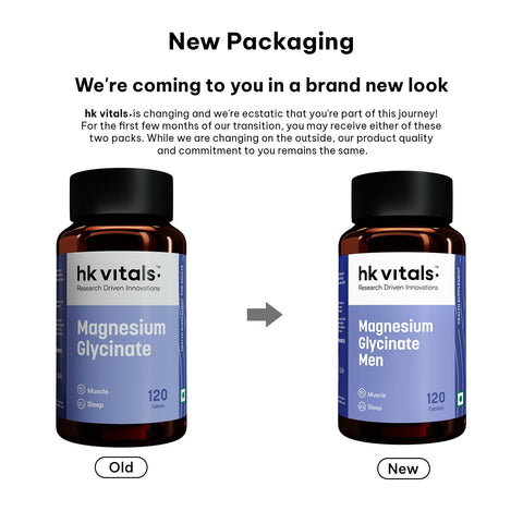 HK Vitals Magnesium Glycinate Men (2000Mg) 120 Tablets | For Better Sleep Quality & Muscle Recovery
