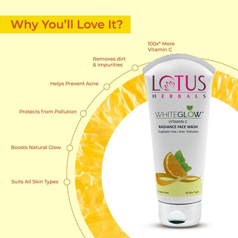 LOTUS WhiteGlow Vitamin C Radiance Face Wash 100g -