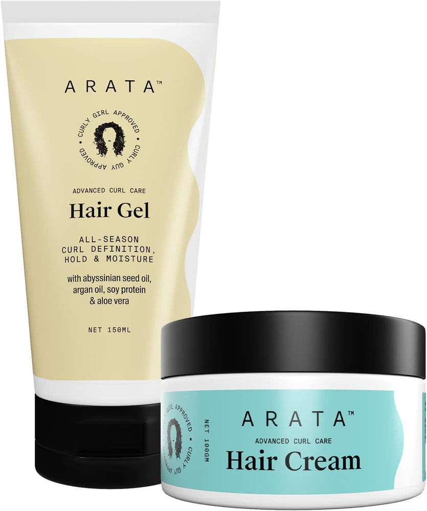 ARATA Natural Curl Hair Styling Combo with Hair Gel & Hair Cream
