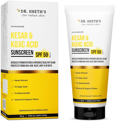 Dr. Sheth'S Kesar & Kojic Acid Sunscreen 80Gm