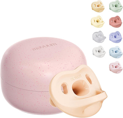 Moyuum All-Silicone Macaron Pacifier with Protective Stage 2 (3 to 6 months) Case pink