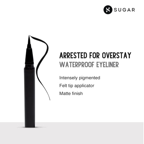 SUGAR Arrested For Overstay Waterproof Eyeliner - 01 I'll Be Black