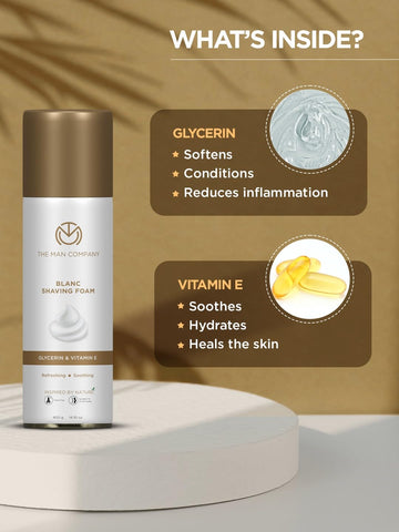 THE MAN COMPANY Blanc Shaving Foam to Prevent Cuts & Razor Burns (400 g) - Image 3