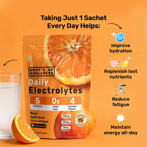 What's Up Daily Electrolytes - Zesty Orange Flavour Sachets 15