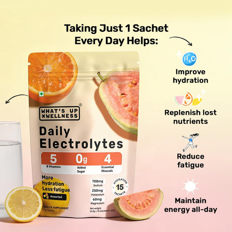 What's Up Daily Electrolytes - Assorted Flavour Sachets 15