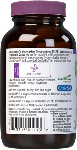 BlueBonnet VEG. GLUCOSAMINE MSM 60S