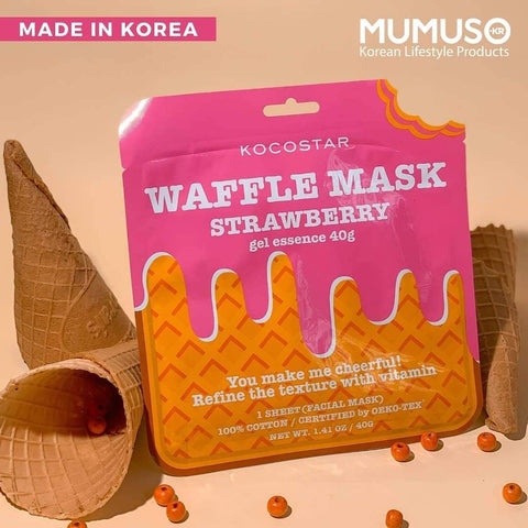Kocostar Waffle Mask Facial Sheet Strawberry 40G 1's