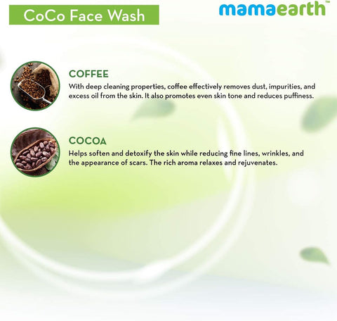 Mamaearth CoCo Face Wash - Coffee & Cocoa for Skin Awakening, 100ml