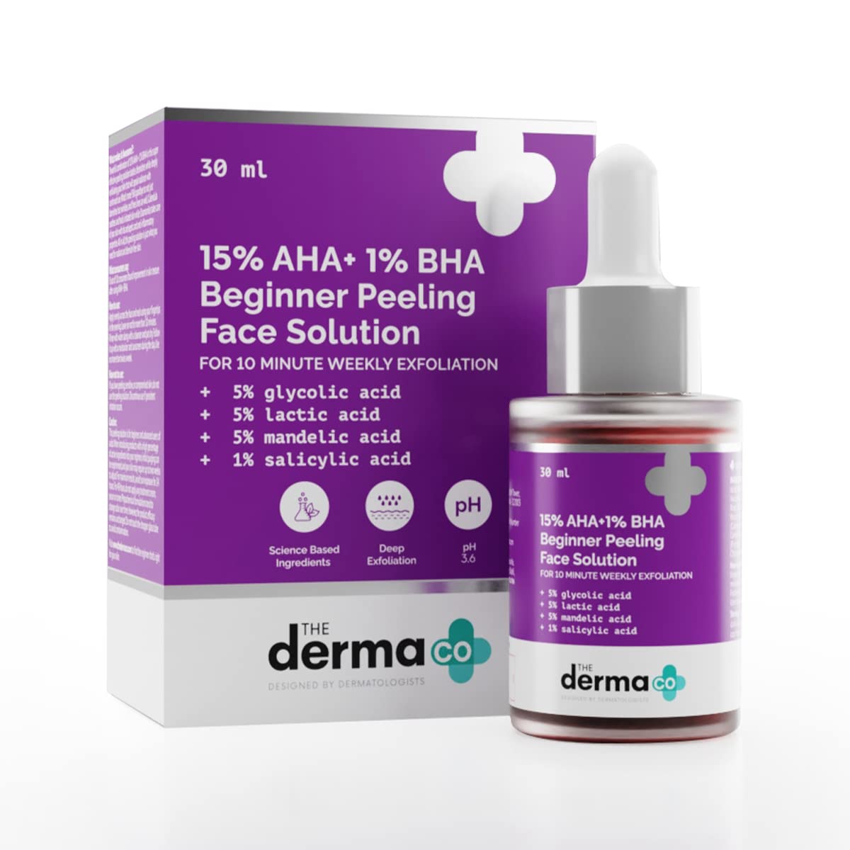 The Darma Co 15% AHA+1% BHA Beginner Face Peeling Solution - 30ml (Pack of 2)