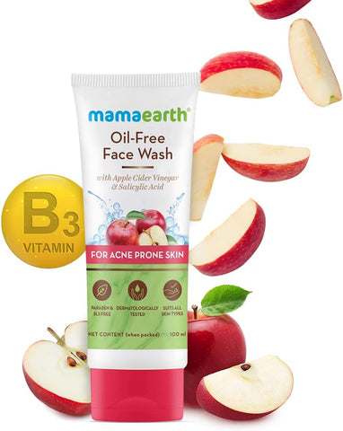 MAMAEARTH Oil Free Face Wash for Oily Skin, with Apple Cider Vinegar & Salicylic Acid for Acne Prone Skin multi, 100 ml (Pack of 1)