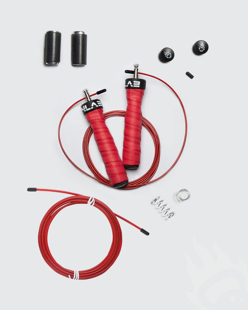 Burnlab Pro Power Plus Weighted Handle Skipping Rope- for Men and Women(RED