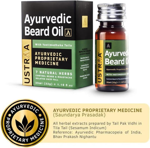 USTRA Ayurvedic Beard Oil with Yastimadhuka Taila 35 ml