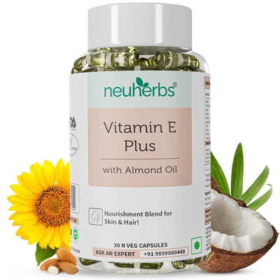 Neuherbs Plant Based Natural Vitamin E Plus From Sunflower Oil Capsules 30