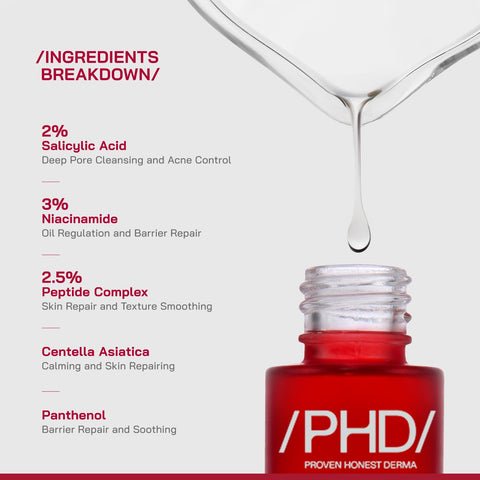 PHD 2% Salicylic Acid Anti-Acne Face Serum with Niacinamide & Peptides - 30ml – image 2
