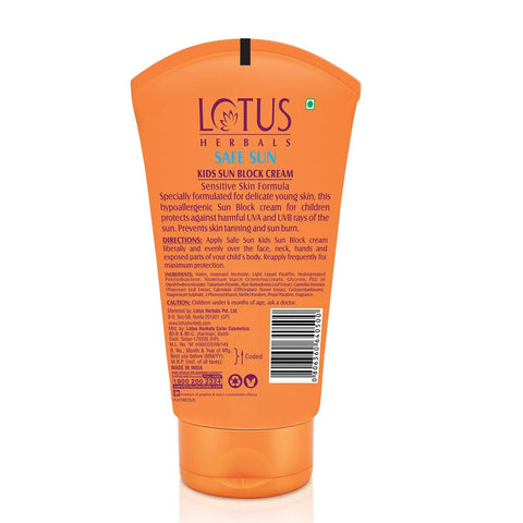 Lotus Herbals Safe Sun Kids Sun Block Cream - Spf 25, 100 G