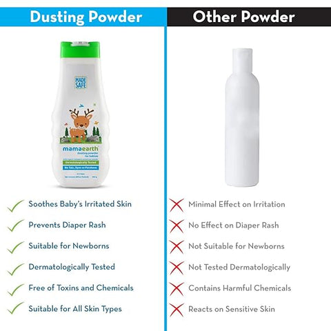 Mamaearth Dusting Powder with Organic Oatmeal & Arrowroot Powder for babies 300 ml -