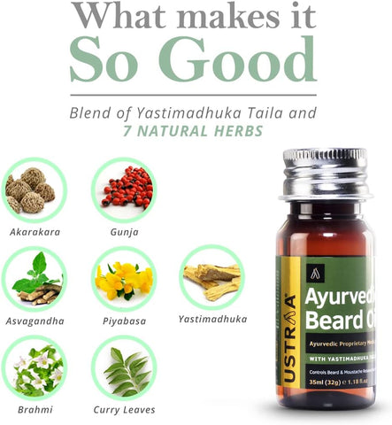 USTRA Ayurvedic Beard Oil with Yastimadhuka Taila 35 ml